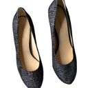 Nine West  Juliette Black Speckled Denim Metallic Suede Heels Photo 3