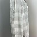 Lou & grey  Dove Gray Buffalo Check Button Down Boyfriend Shirt Medium Photo 3