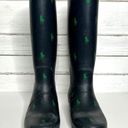 Polo  Ralph Lauren Tall Rubber Rain Boots Blue Green Shoe Size 10 Photo 1