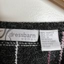 Dress Barn  Woman Button Front Cardigan Sweater Grid Pattern Fuzzy Soft Size 1X Photo 3