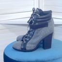 Juicy Couture  gray wool & black vegan leather block heel ankle boots sz 8.5 Photo 1