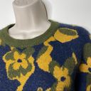 Ramy Brook  Sandi Floral Blue and Gold Crop Sweater sz M Photo 4