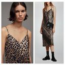 ALLSAINTS  Hera Leopard Print Satin Sleeveless Midi Slip Dress Medium Photo 2