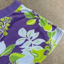 Moda International Purple Green Mini Velvet Floral Graphic Skirt Photo 3