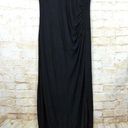 A pea in the pod Pea in the Pod Luxe Waist Ruched Maternity Maxi Dress Womens M Black Side Slit Photo 2