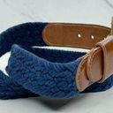 Vintage Blue  Braided Woven Belt with Brown Trim Size Small S Womens Photo 1