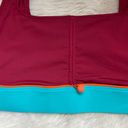 Fabletics Maroon Blue & Orange Ruched Sports Bra Photo 1