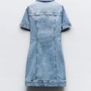 ZARA Dress mini denim jeans button up collar casual short sleeve Photo 5