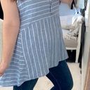 BeachLunchLounge  blue striped tunic top size large linen cotton blend Photo 1