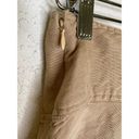 Free People  Higher Ground Flared Tan Linen Mini Skirt EUC Sz 2 Belted Side Zip Photo 2