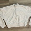 Wilfred Aritzia  Free Cropped Heathered Grey 1/2 Zip Jacket Photo 2