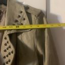 Timing Cropped Gray Studded Faux Leather Jacket Photo 4