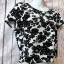 Marilyn Monroe Black & White Floral Top Size Med  Short Sleeve Oversized Photo 1