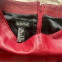 Bebe  Genuine Red Leather Skirt Photo 4