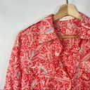 Tory Burch  Pink & Blue Printed Long Sleeve Button Down 10 Photo 2