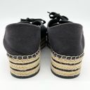 DKNY  Womens 9.5 Adrian Platform Canvas Espadrille Sneaker Black Gold Preppy Photo 4