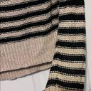 BCBGMAXAZRIA  beige and black striped knit sweater size large Photo 1