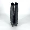 Via Spiga  Knee High Wedge Leather Boots Black 8 Photo 3