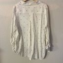 Velvet Heart  Novelty Hearts Print Button Up Long Sleeve Shirt White Womens large Photo 6