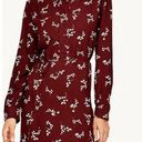 The Loft "" BURGUNDY FLORAL LONG SLEEVES SHIRTTAIL TIE WAIST CAREER DRESS SZE: S NWT Photo 0