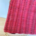 ZARA  Rigid‎ City Light Bag Red Rattan Gold Chain Strap Summer Beach Coastal Boho Photo 9