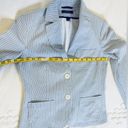 Tommy Hilfiger Vintage 90s  Pinstripe Linen Blazer - Blue/White - 4 Photo 9