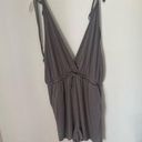 Oak + Fort  taupe double v drawstring romper M Photo 0