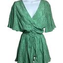 Maje  Imaro Paisley-print Crepe Playsuit In Ethnic Green Sz. XS/S Photo 3