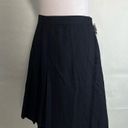 Talbots Vintage  Pleated Wool Tennis Skirt High Waisted Wrap Frayed Edge Black 6 Photo 1