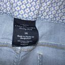 Faded Glory  Womens Light Denim Cropped Blue Jeans Size 14 Stretch Cuffed Photo 3