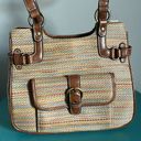 Studio Works New  Woven Striped Double Strap Shoulder Bag Purse Photo 9