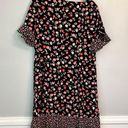 Talbots , Black Floral Dress w/Contrast Ruffle Hem and Sleeves, Size 16W Petite Photo 4