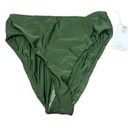 Good American  Womens 2 US Medium Good Waist Bikini Bottoms Olive Green NWT Photo 0