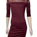 BB Dakota  Women’s Size S Burgundy Maroon Stretchy Bodycon Mesh Top Mini Dress Photo 0