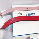 Fendi Authentic  Calfskin Strap You Red Pink & Maroon Tri-Color Bag Strap Photo 7