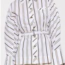 Ganni  NWT White Stripe Button Down Blouse Photo 6