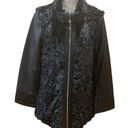 Dennis Basso  Jacket That Converts to Vest, Black Faux Fur Full Zip Women Med NWT Photo 0