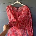 BCBGMAXAZRIA Top Womens XS Silk Hi Low Kimono Sleeve Flowy Lightweight Blouse Photo 3