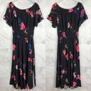 City Chic  Floral Spring Lotus Off The Shoulder Long Maxi Dress Black Plus 16 XL Photo 2