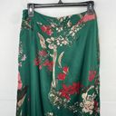 Lulus  Thriving Vibes Green Floral Print Satin Wide-Leg Pants size Medium Photo 9