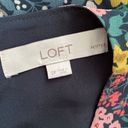 Loft  Navy Colorful Wildflower Floral Long Sleeve Mini Shift Dress Size SP Photo 10