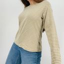 Woolrich  slouchy two tone oatmeal striped crewneck longsleeve shirt top size L Photo 5