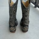 Corral Western Cowgirl Boots Sz 6 1/2M Vintage line Manufactured Distress Design Photo 2