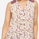 Mason & Belle  Womens Floral Sleeveless Button Down Corean Blouse Multi Medium Photo 2