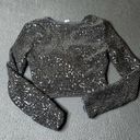 fab'rik  Top Women Medium Silver Bree Front Twist Sequin V-Neck Festive Party NEW Photo 1