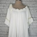 Alexis Hanne Blouse Medium Womens Off Shoulder Strap Eyelet Ivory Photo 1