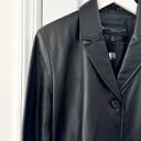 Kenneth Cole Reaction  Black Leather Vintage Y2K Button Up Blazer Jacket Large Photo 1