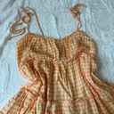 Orange Gingham Babydoll Dress Size M Photo 1