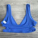 Aerie Crinkle Bikini Set Scoop Cut Out Top High Cut Cheeky Bottom Blue Size XL Photo 6