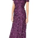 Alex Evenings  Embellished Lace A-Line Gown, Purple Eggplant Size 14 New w/Tag Photo 2